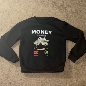 First Wave Black Graphic Crewneck Sweater